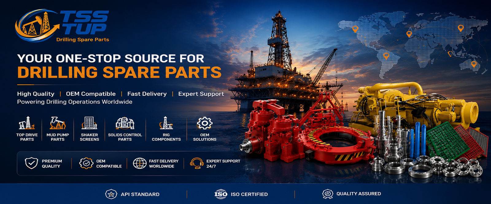 Reduce Downtime. Improve Drilling Efficiency.
Premium replacement parts compatible with leading top drive systems, engineered for reliability in demanding drilling operations.